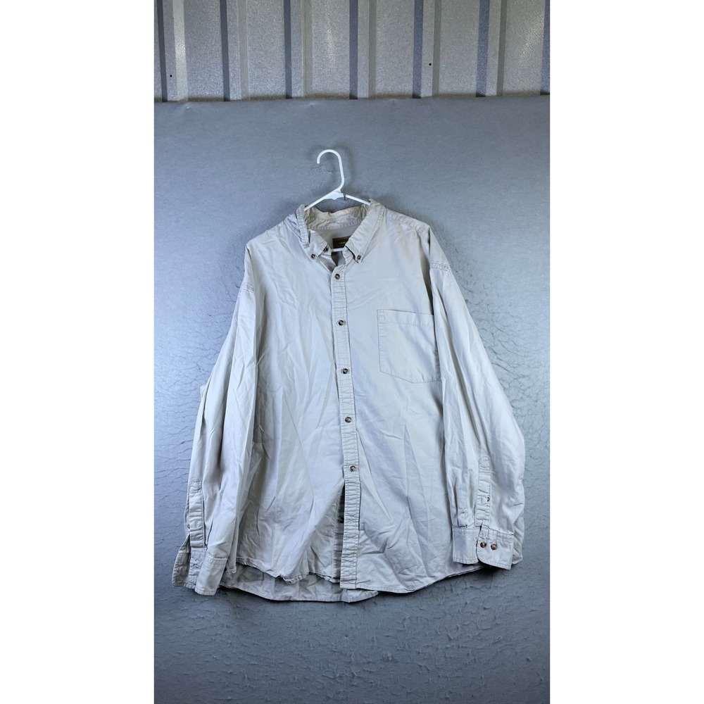 The Foundry Button Down Shirt Mens 3XL Tan Excellent Long Sleeve Cotton 14192